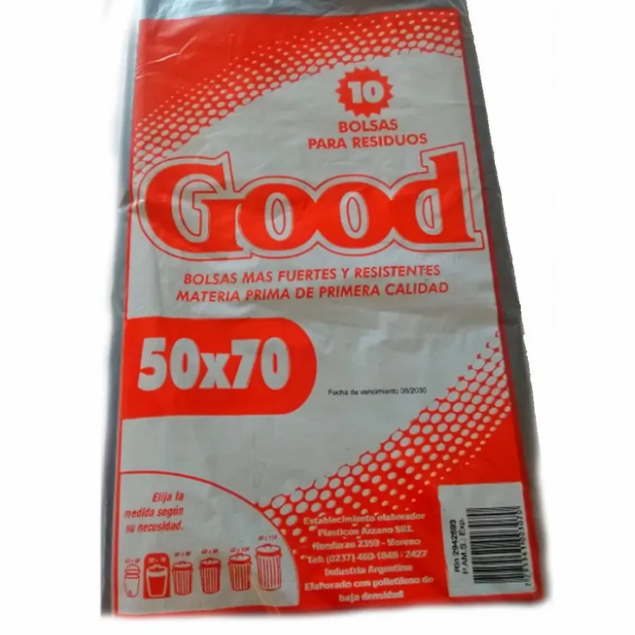 BOLSAS GOOD RESIDUOS 50 X 70 X 10UNID 100B