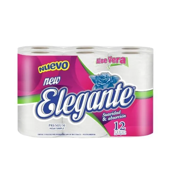 PAPEL HIG. ELEGANTE ALOE 12*6*30MTS