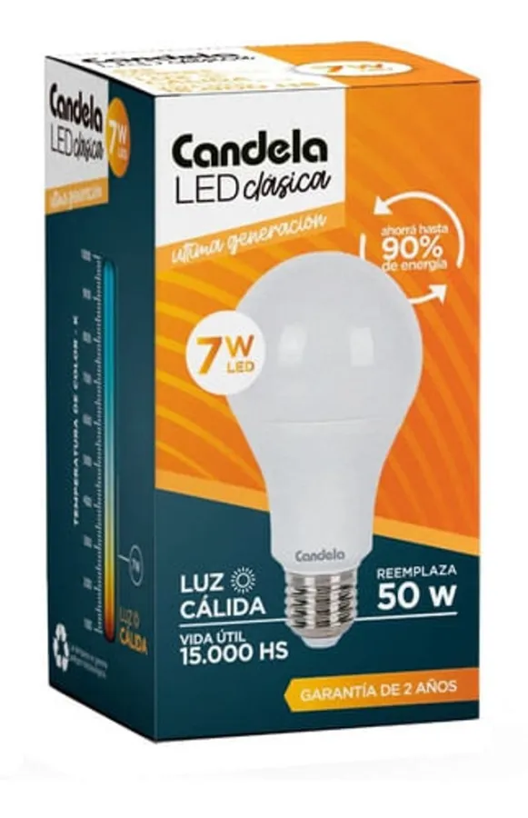 LAMPARA LED CANDELA 7W CALIDA*50UNI