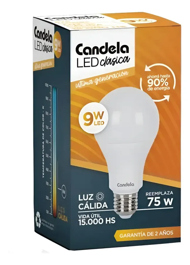 LAMPARA LED CANDELA 9W FRIA*50UNI