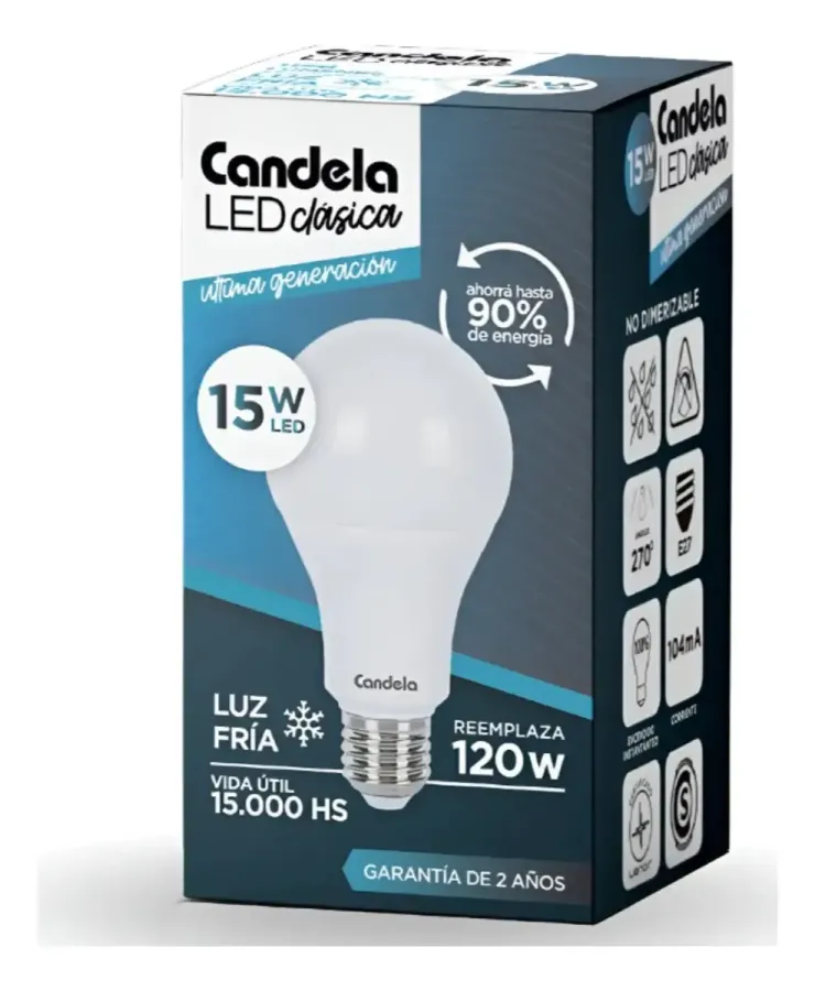 LAMPARA LED CANDELA 15W FRIA*50UNI