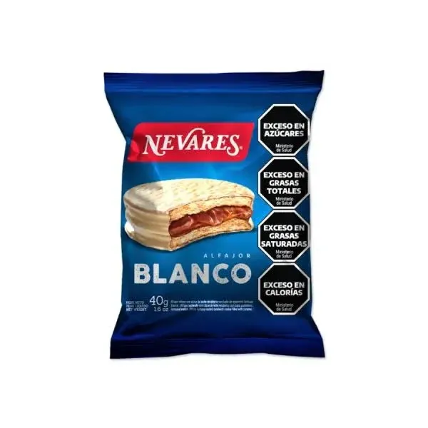 ALFAJOR NEVARES D LECHE BLANCO 40 X 40GRS