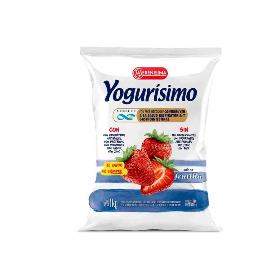 YOGURISIMO SACHET FRUTILLA ENT.*1LT.