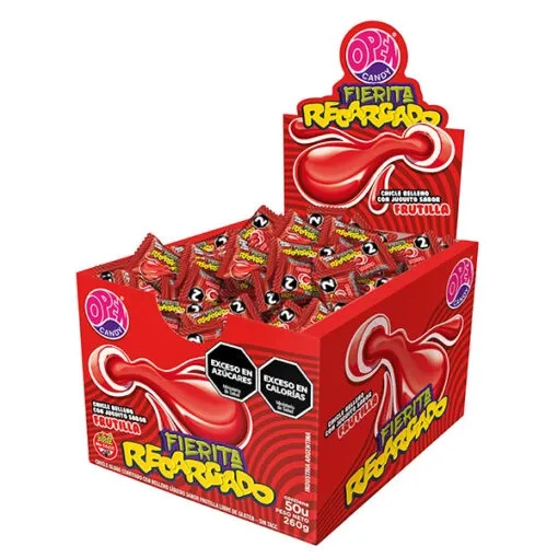 CHICLE FIERITA RECARGADO FRUTILLA CAJA X 100UNID