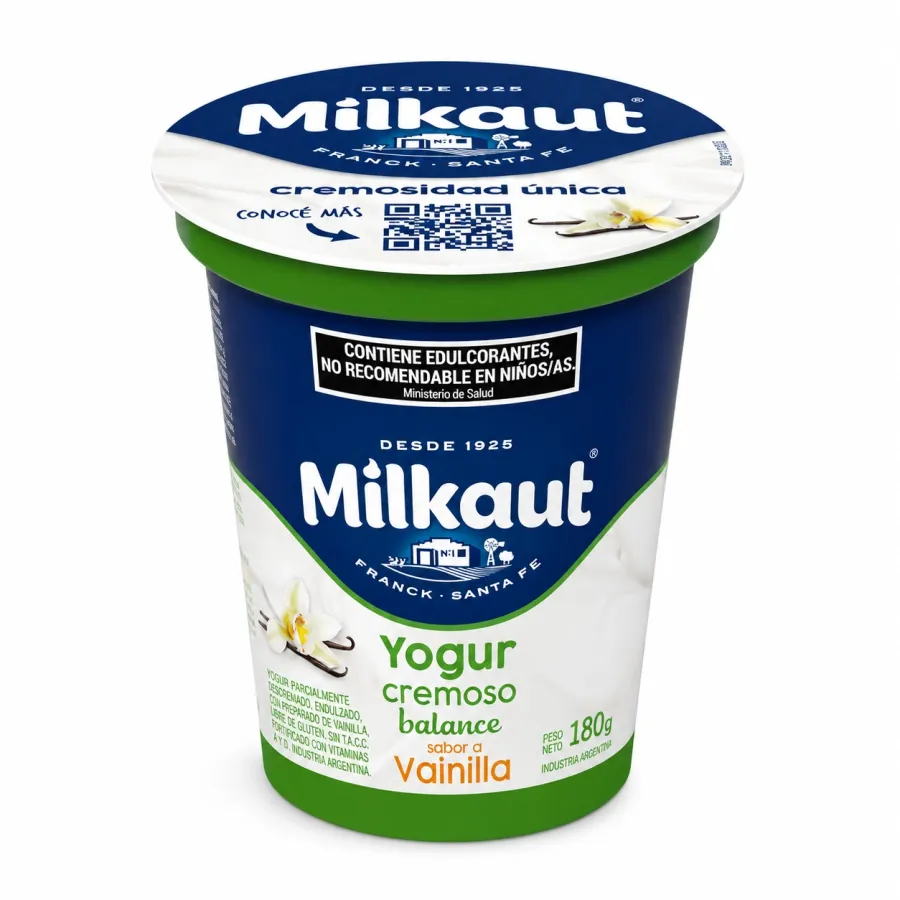 YOGUR MILKAUT X 180GRS DESCREMADO VAINILLA