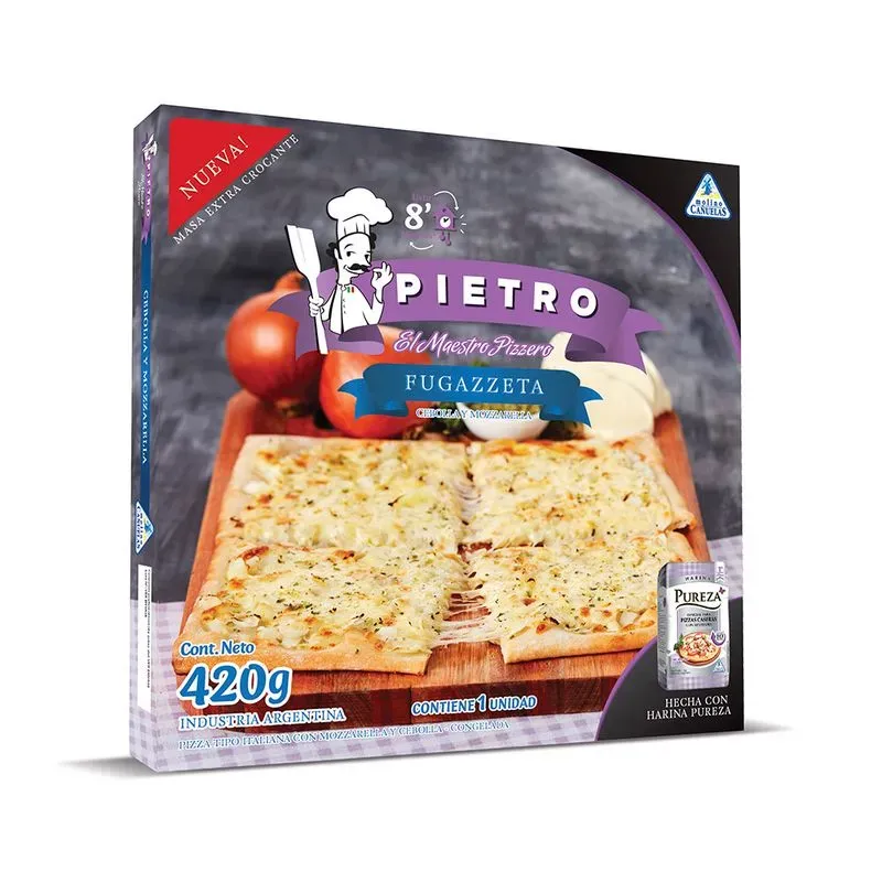PIZZA PIETRO ITALIANA MOZZARELLA Y CEBOLLA MASA MADRE 9 X 450GRS