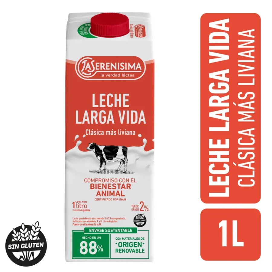 LECHE LA SERENISIMA LARGA VIDA ENTERA EDGE X 1LT