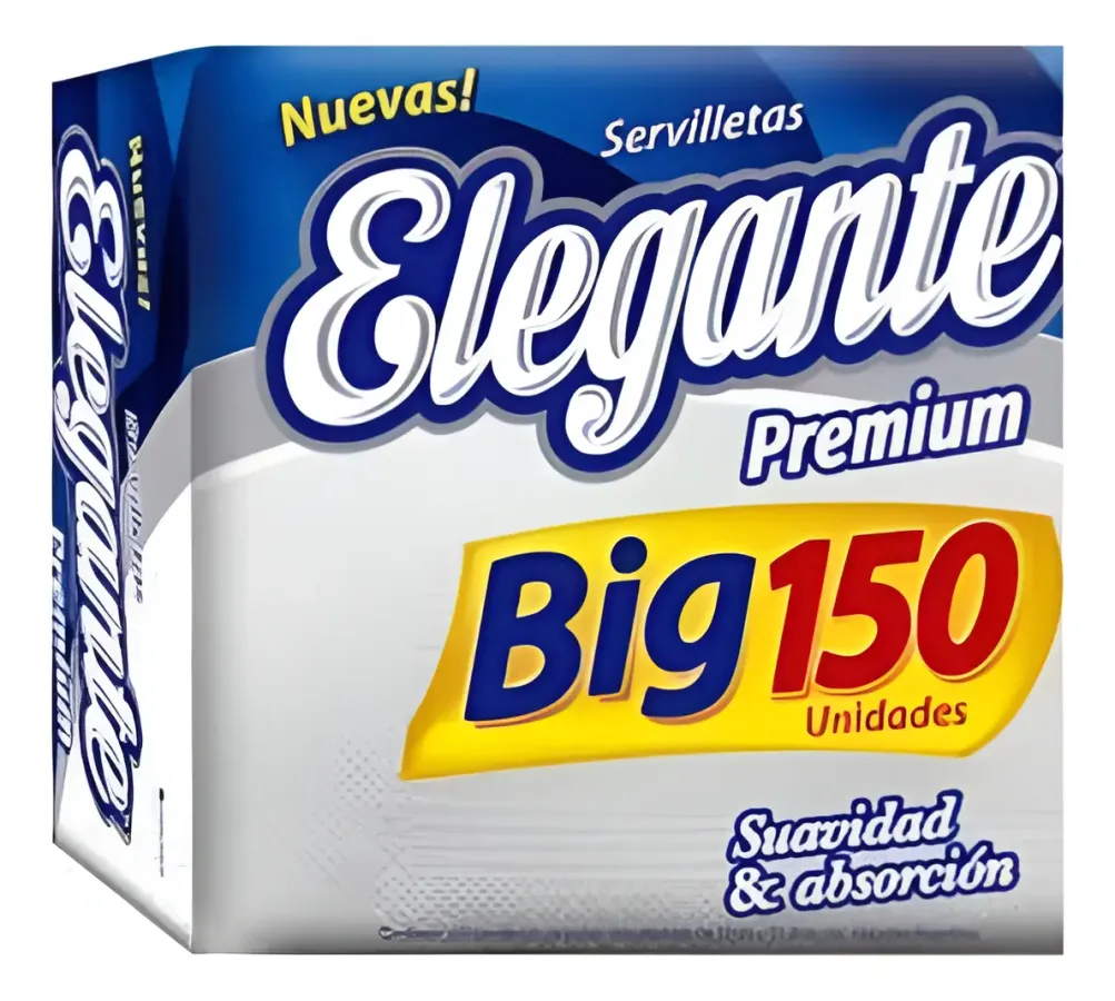 SERVILLETAS ELEGANTE BLANCAS BIG 18*150UNID.