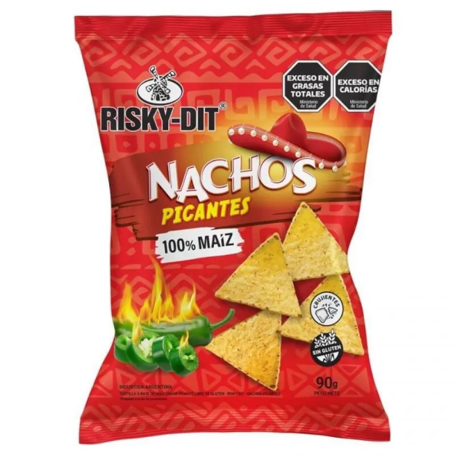 NACHOS RISKY DIT PICANTES X 90GR
