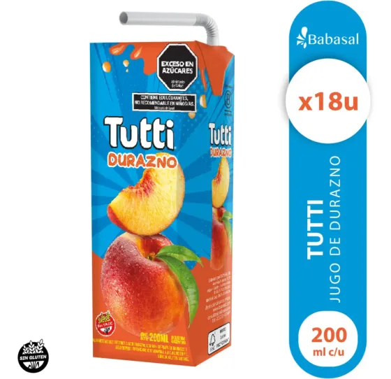 Jugo Tutti Durazno 200ml X 18u