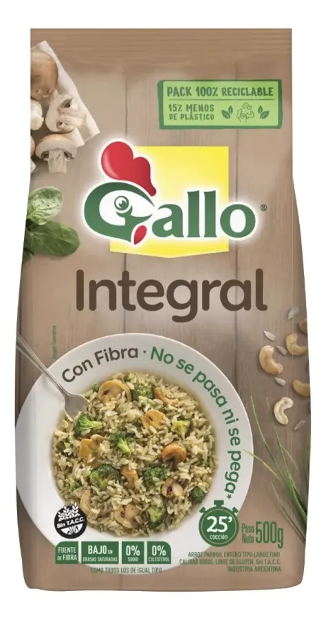 GALLO ARROZ INTEGRAL 10 X 500