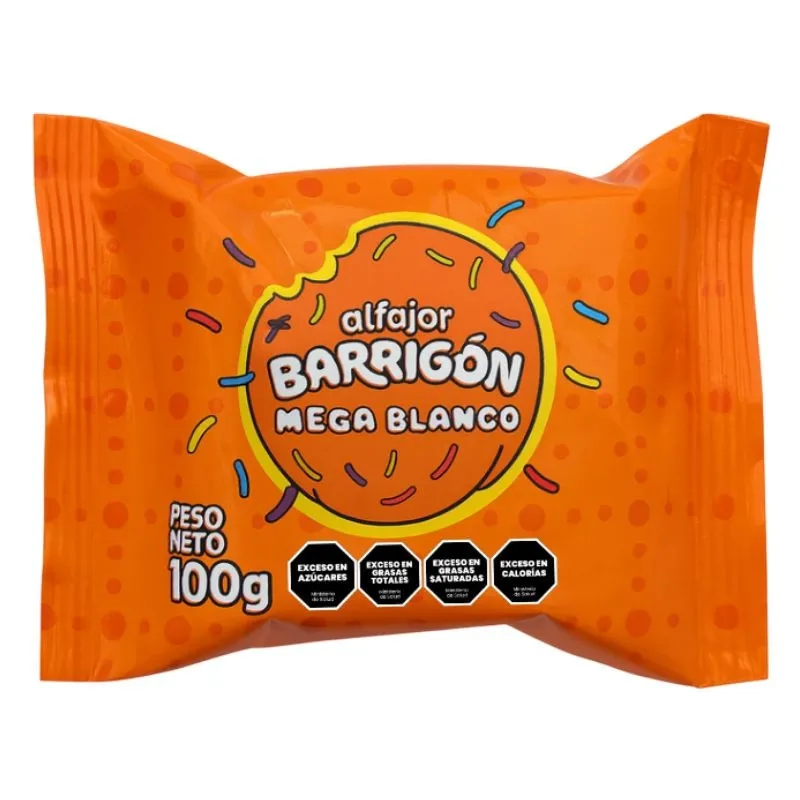ALFAJOR BARRIGON MEGA BLANCO DISPLAY 5 X 7 X 100
