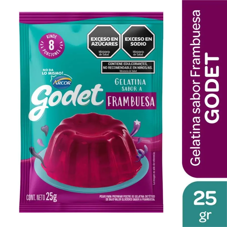 GELATINA GODET FRAMB 6 X 8 X 25GRS