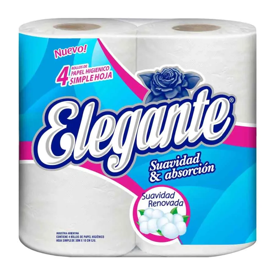 PAPEL HIG ELEGANTE SIMPLE 12X4X30MTS