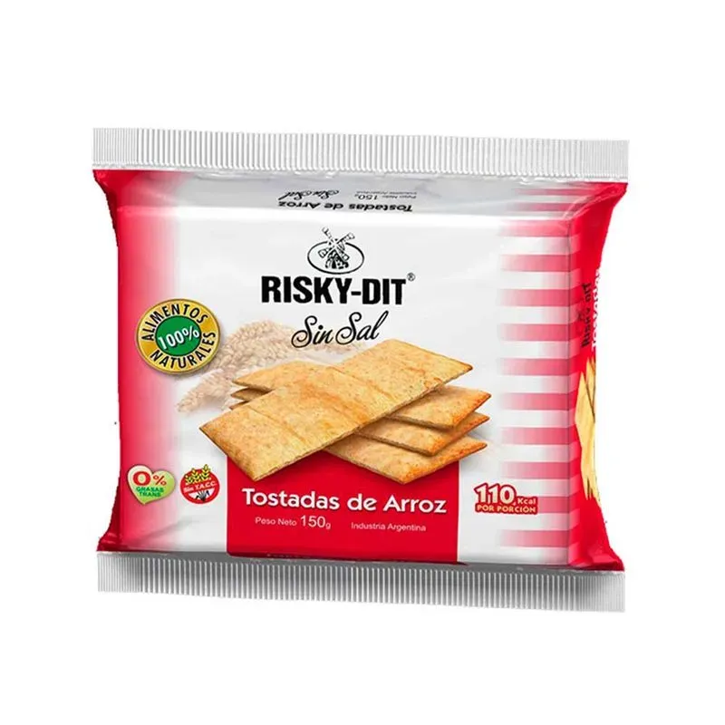 TOSTADAS ARROZ RISKY-DIT S/SAL*24UN (ROJAS)
