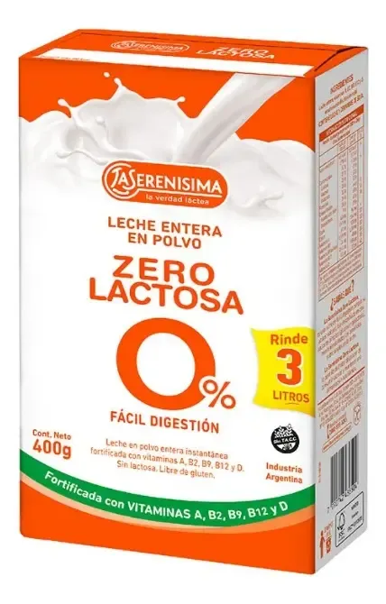 LECHE EN POLVO LA SERENISIMA ZERO LACTOSA MODIF X 400GRS