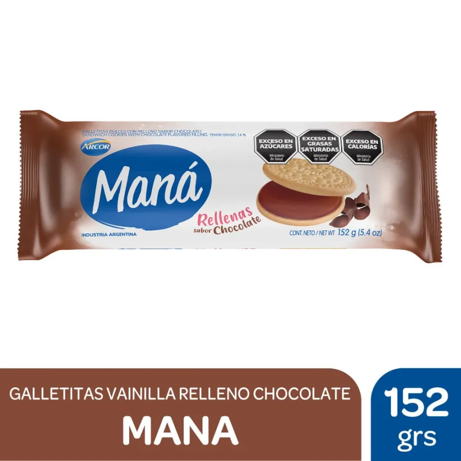 GALLETITAS. MANA RELL. CHOCO VAIN. 36*152GRS