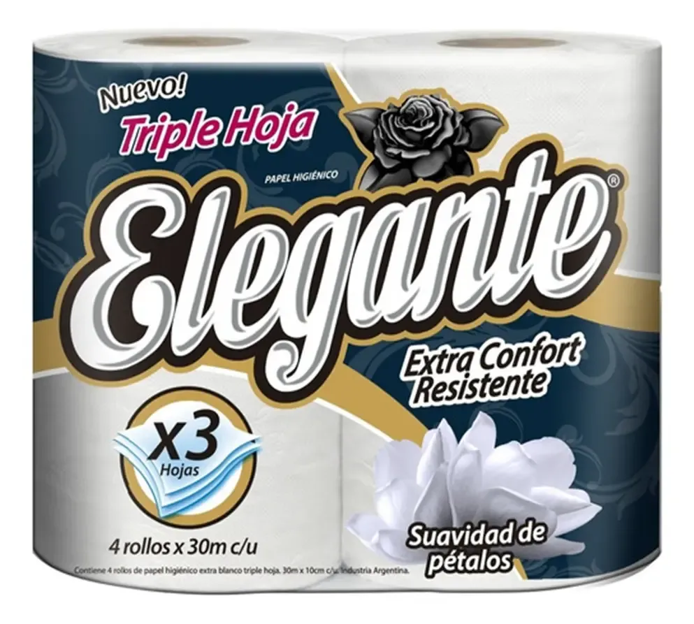 PAPEL HIG. ELEGANTE BCO TRIPLE HOJA 6*4*30MT