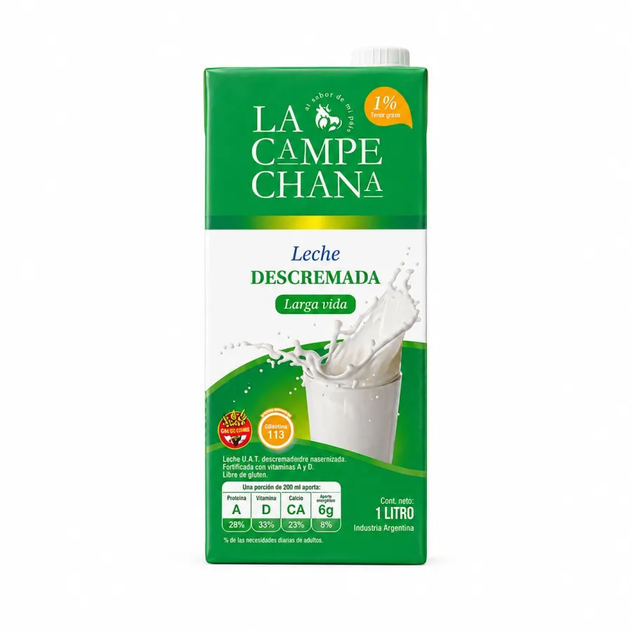 LECHE LA CAMPECHANA LARGA VIDA DESCREMADA