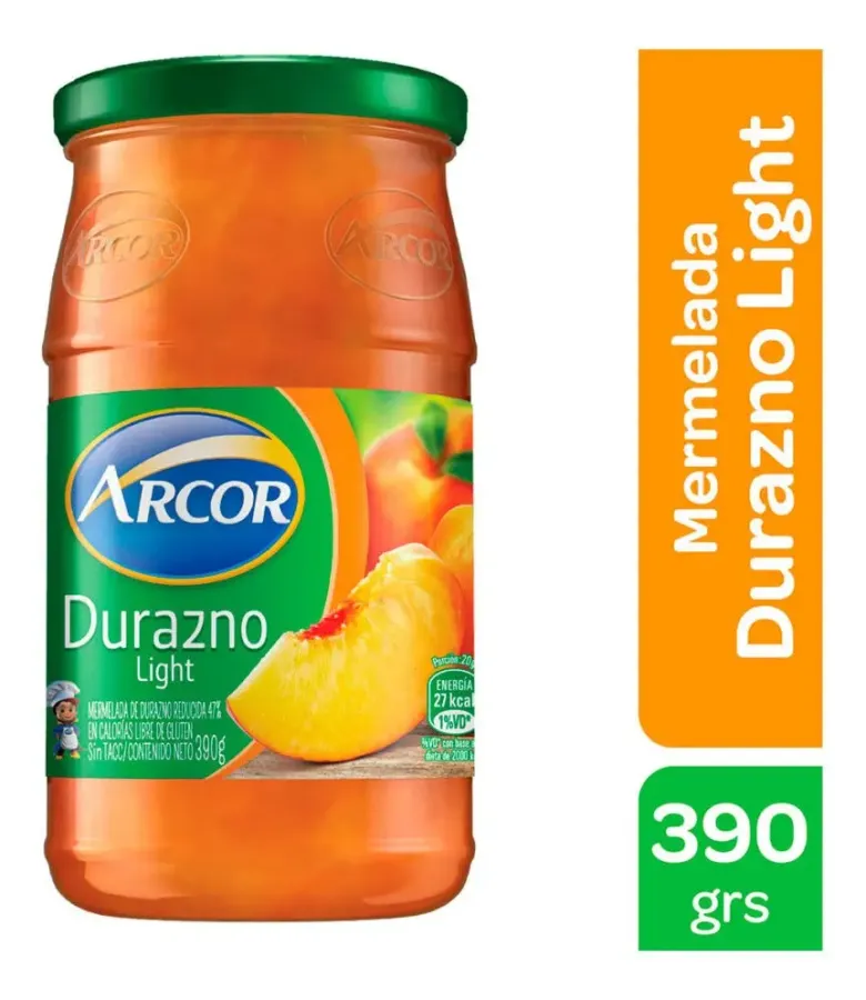 MERMELADA. ARCOR LIGHT DURAZNO + F. 12*390GRS