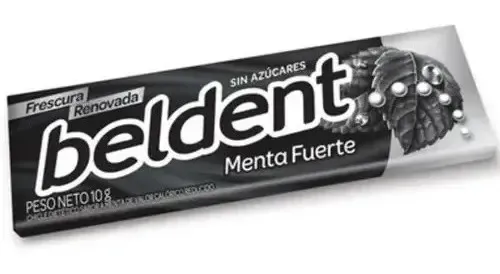 CHICLE BELDENT MENTA FUERTE X 20 UNIDADES