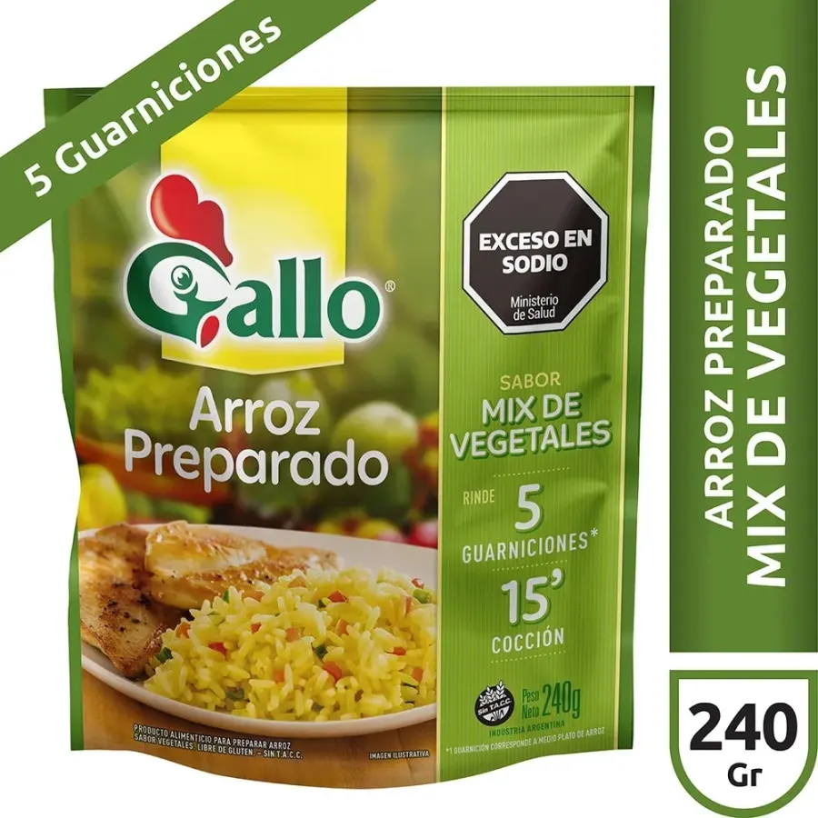 GALLO ARROZ PREP MIX VEGETALES X 240GRS
