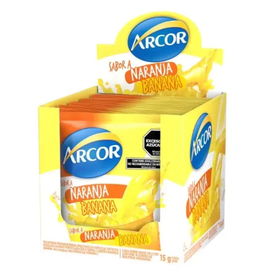 Jugo en Polvo Arcor sabor Naranja Banana caja 18 unidades