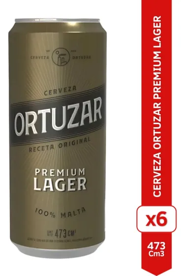 Cerveza Ortuzar Artesanal Premium Lager Pack X6 Latas 473ml