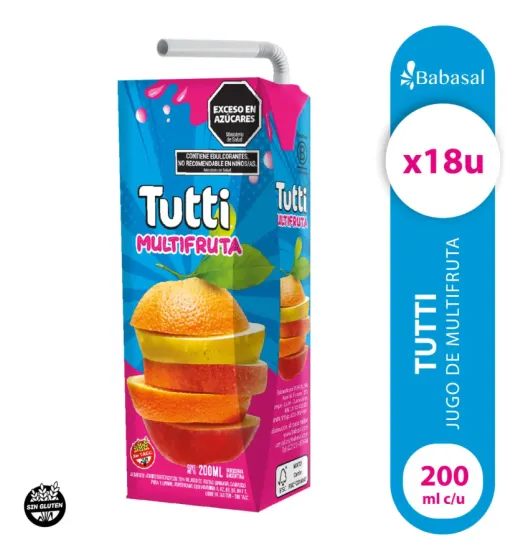 Jugo Tutti Multifruta 200ml X 18u