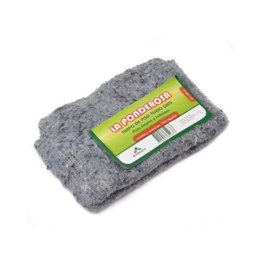 TRAPO DE PISO LA PONDEROSA GRIS TEJIDO 45*60CM