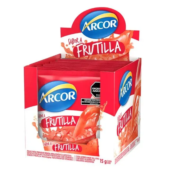 JUGO EN POLVO ARCOR FRUTILLA 12 X 18 X 15GRS