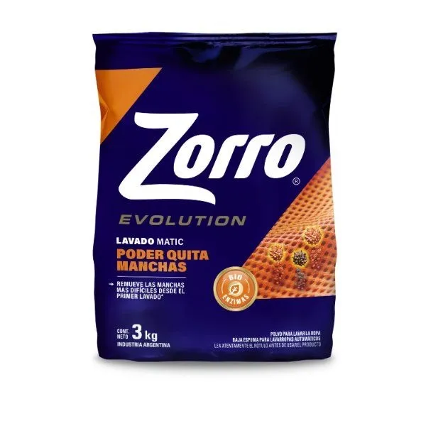 JABON EN POLVO ZORRO EVOL QUITAMANCHAS X 3KG