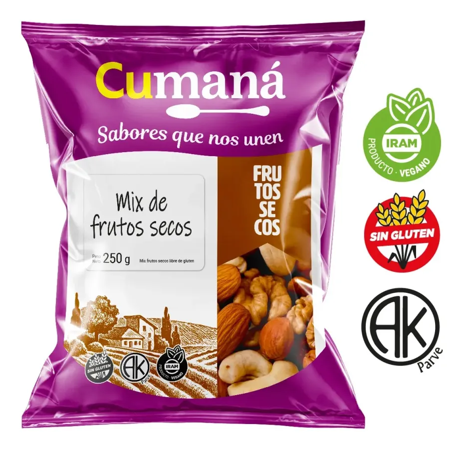 MIX FRUTOS SECOS CUMANA FLOWPACK 10 X 250GRS