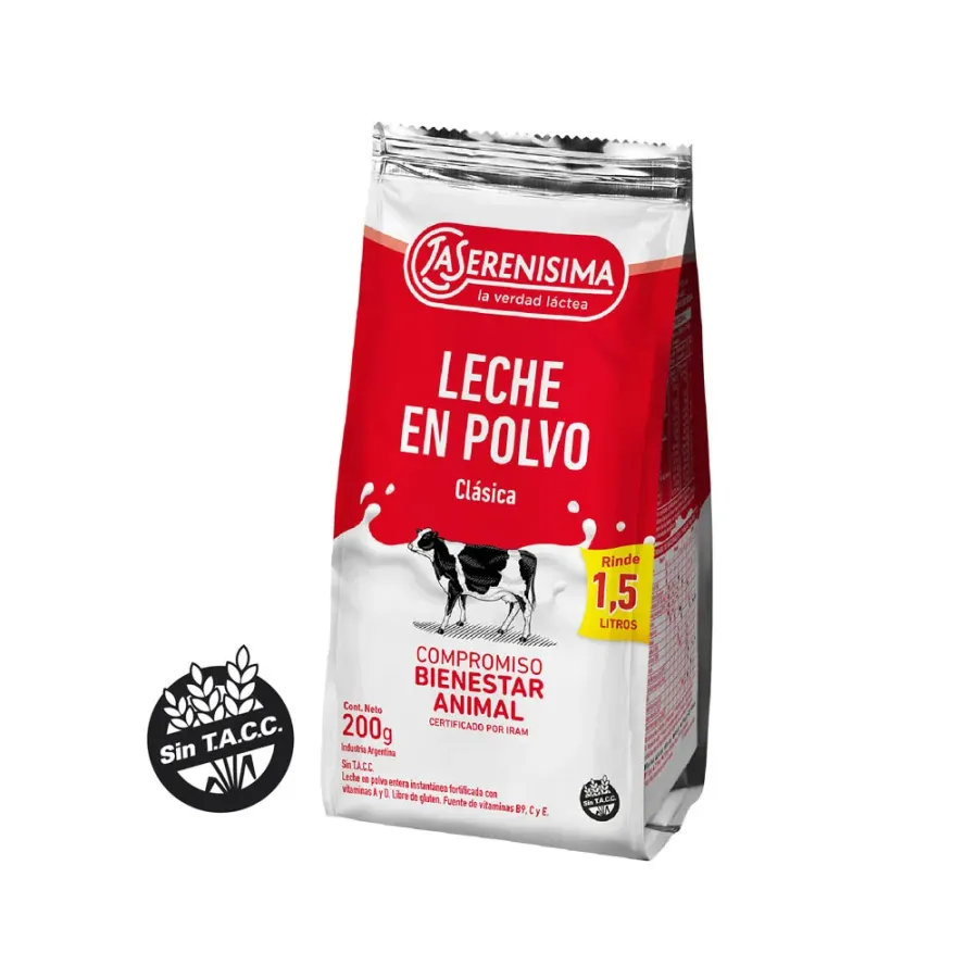 LECHE EN POLVO LA SERENISIMA ENTERA BOLSA*200GRS