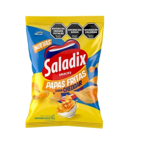 SALADIX PAPAS CHEDDAR 30 X 72GRS