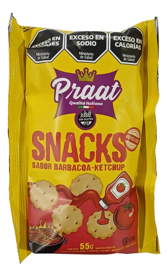 SNACK PRAAT KETCHUP Y BARBACOA 26 X 55GRS