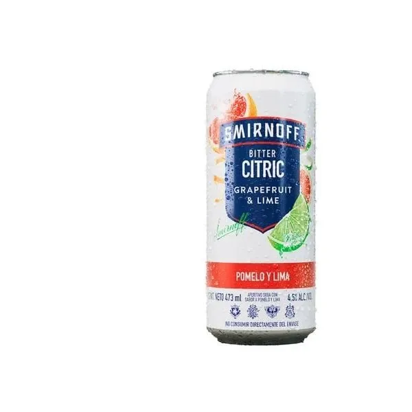 LATA VODKA SMIRNOFF BITTER GRAPEF Y LIMA X 473CC