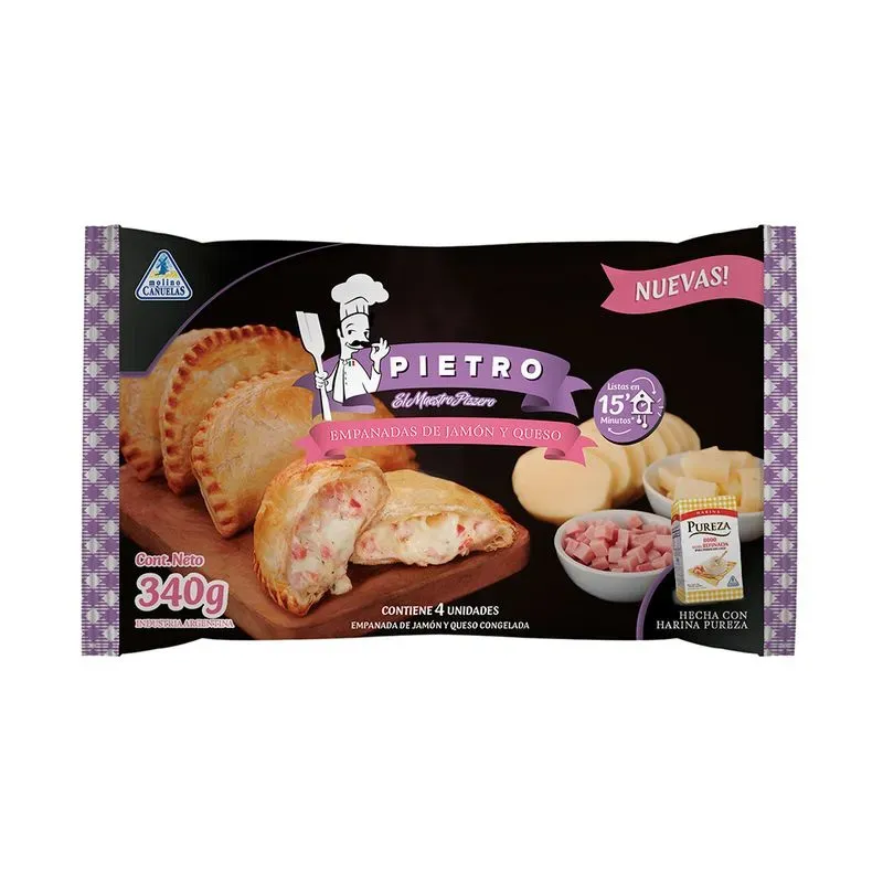 EMPANADAS PIETRO JAMON Y QUESO 12 X 4 X 340GRS