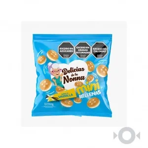 Galletitas DELICIAS DE LA NONNA Mini Rellenas Vainilla x160g.
