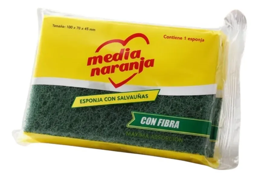 ESPONJA MEDIA NARANJA FIBRA