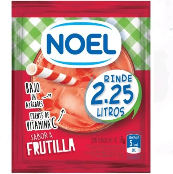 JUGO EN POLVO NOEL FRUTILLA CAJA 18 UNIDADES