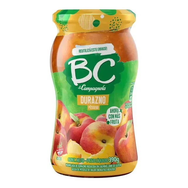 MERMELADA. BC DURAZNO + F. 12*390GRS