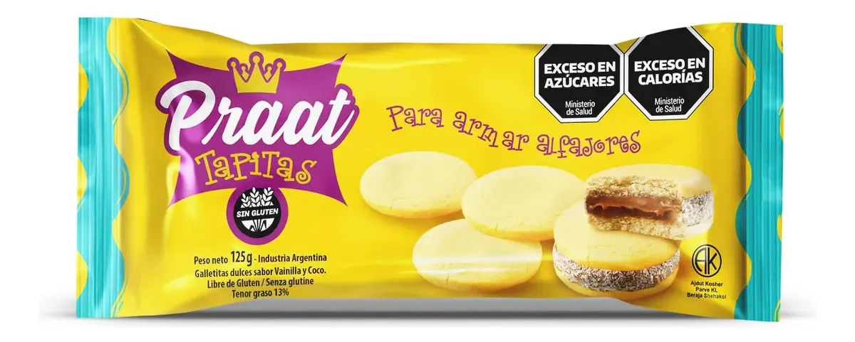 GALLETITAS PRAAT TAPITAS DE ALFAJOR COCO Y VAIN 18 X 9