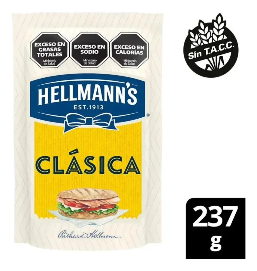 MAYONESA HELLMANS CLASICA DOYPACK X 237GRS