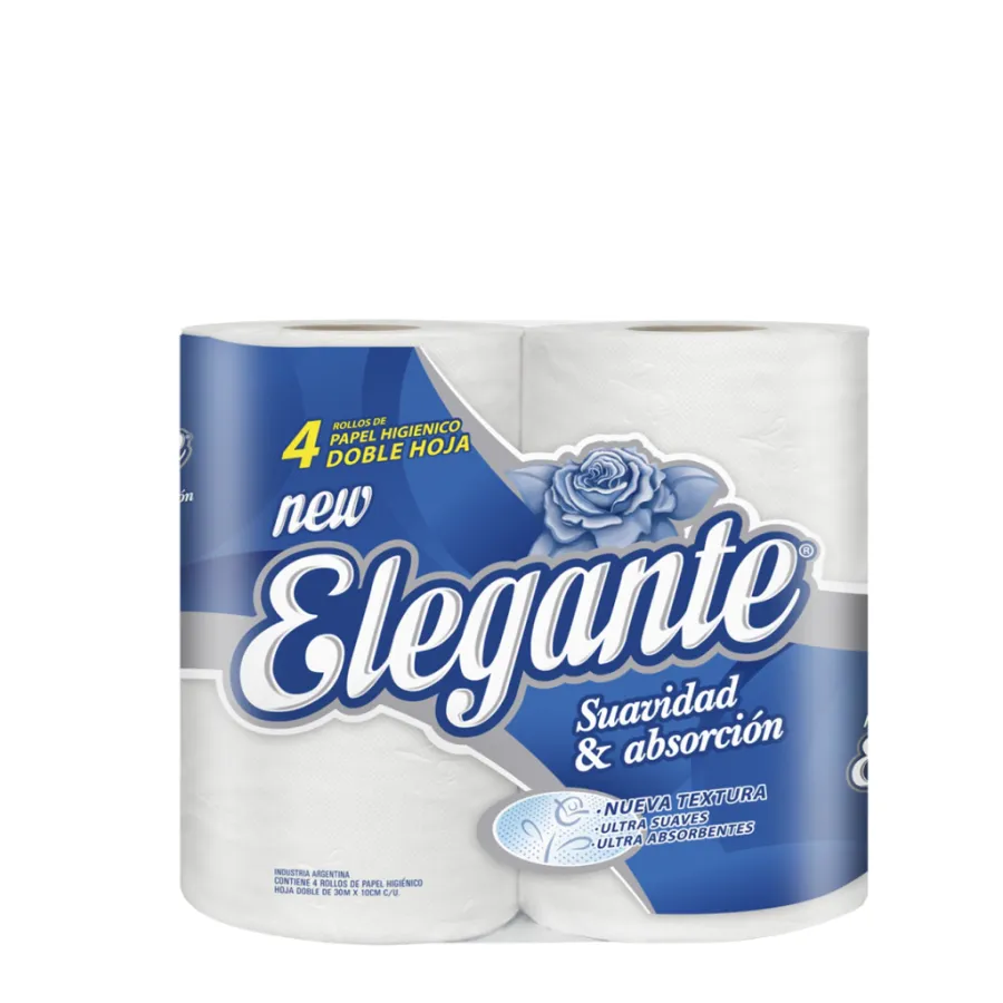 PAPEL HIG. ELEGANTE DOBLE HOJA 10*4*30MTS
