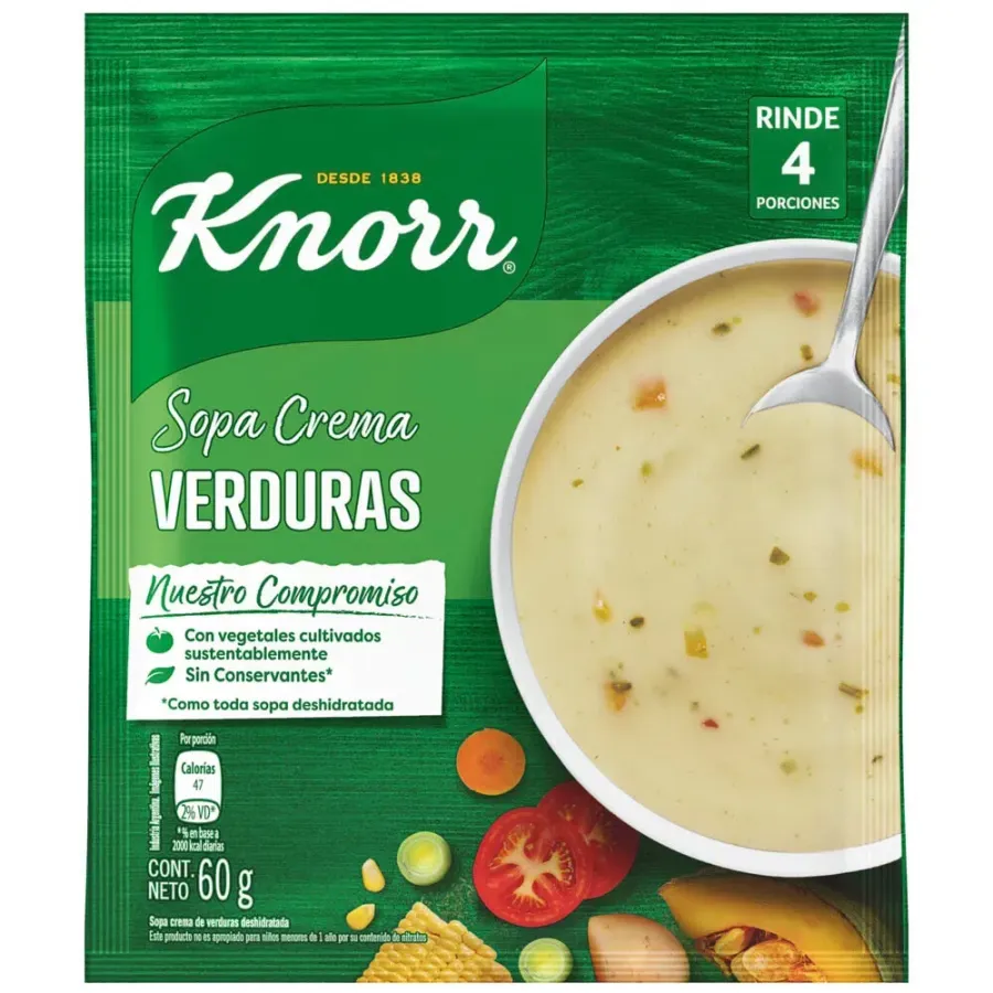 KNORR SOPA CREMA VERDURA*60GR