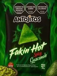 NACHOS ANTOJITOS FAKIN HOT VERDE SPICY GUACAMOLE