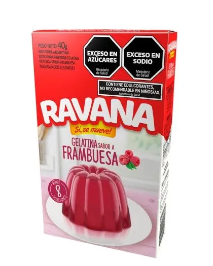 GELATINA RAVANA FRAMBUESA 12 X 40GRS