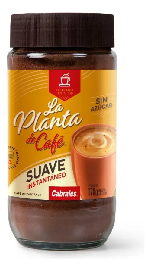 CAFE CABRALES LA PLANTA DE CAFE SOLUBLE SUAVE FRASCO 12 X 170GRS