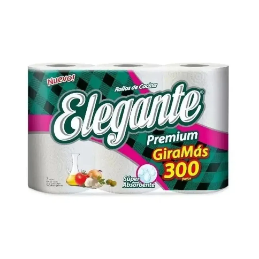 ROLLO DE COCINA ELEGANTE* 5*3*300 PA&Ntilde;OS GIRA MAS
